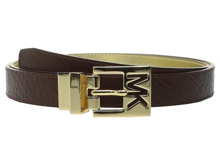 Michael Michael Kors - 25mm Reversible Belt With Mk Cutout Buckle