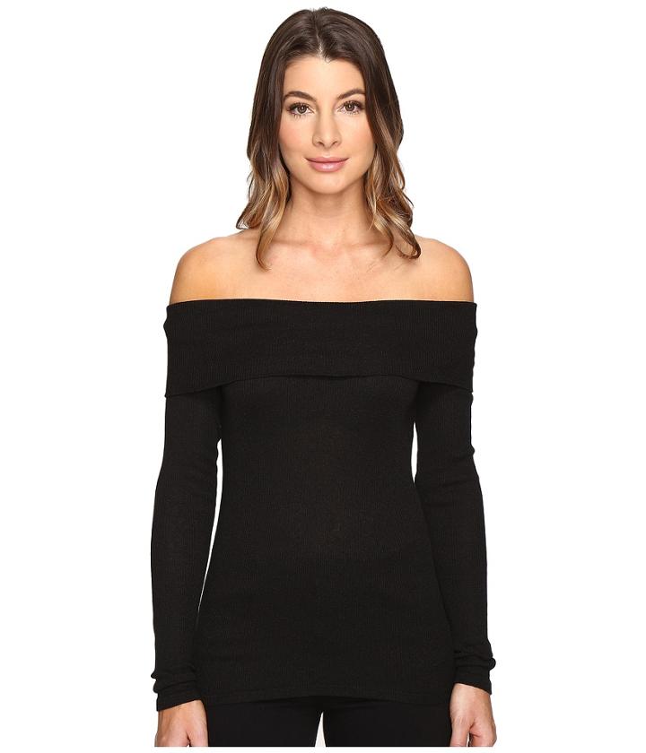 Michael Stars - 2x1 Shine Long Sleeve Off-shoulder Top