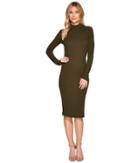 Catherine Catherine Malandrino - Long Sleeve Ribbed Knit Bodycon Dress