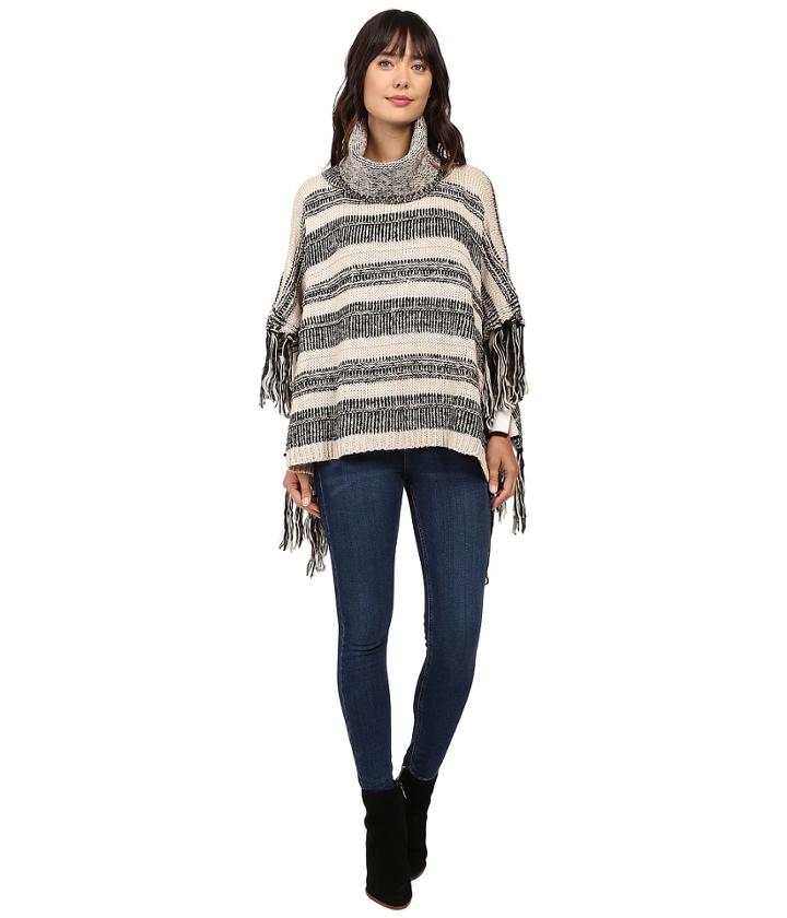 Christin Michaels - Natallia Cable Knit Aztec Poncho