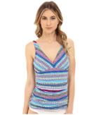 Jantzen - Painted Stripe V-neck Over The Shoulder Tankini
