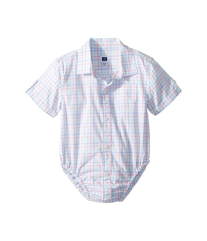 Janie And Jack - Short Sleeve Button-up Bodysuit