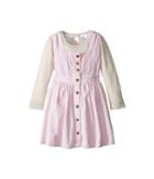 Kardashian Kids - Cord Printed Dress With Stripe Jersey Top Lace Trim