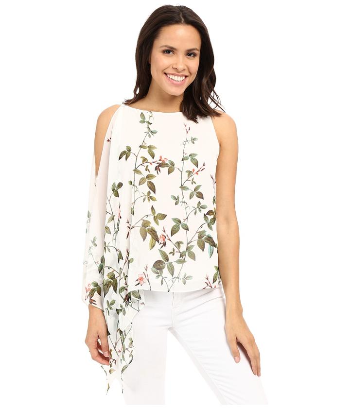 Adrianna Papell - Asymmetrical Scarf Print Top
