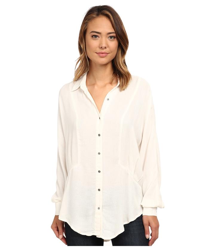Free People - Rayon Herringbone Affection Button Down