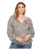 Lucky Brand - Plus Size Banded Bottom Peasant Top