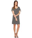 Calvin Klein - Short Sleeve Striped Dress With Tie Sleeve