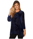 Nally &amp; Millie - Velvet Burnout Tunic With Back Pleat