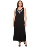 Karen Kane Plus - Plus Size Embroidered Alana Maxi Dress