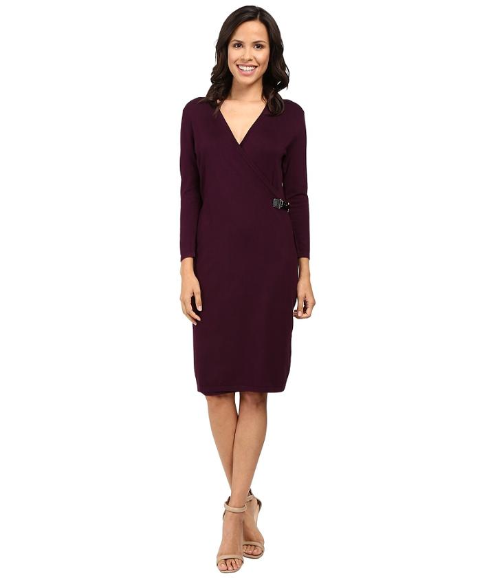 Calvin Klein - Long Sleeve Mock Wrap Sweater Dress Cd6w1642