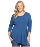 Vince Camuto Plus - Plus Size 3/4 Sleeve Asymmetrical Panel Hem Top