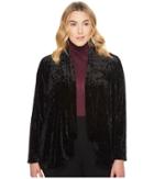 Vince Camuto Specialty Size - Plus Size Drape Collar Open Front Crushed Velvet Jacket