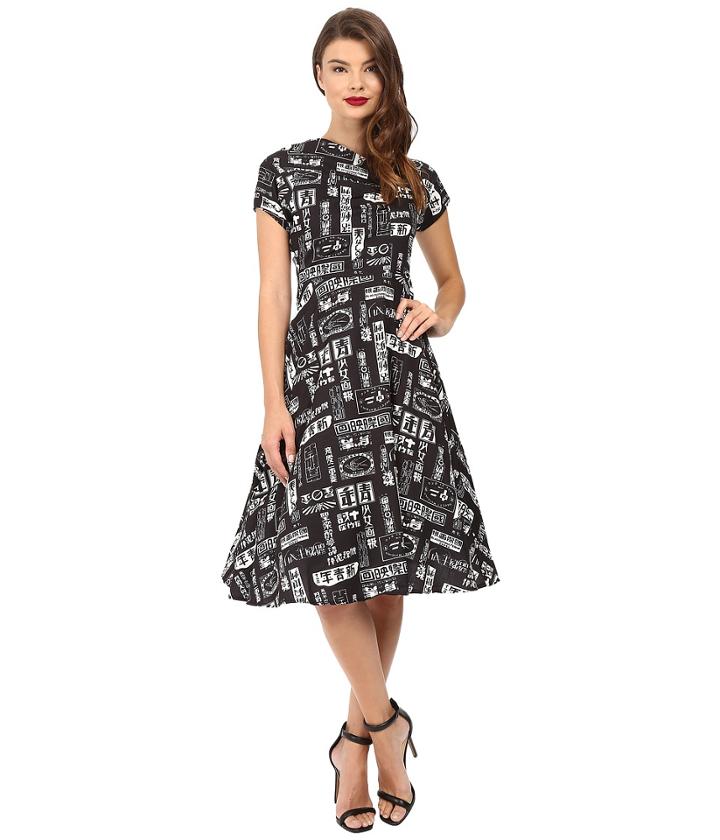 Unique Vintage - Cap Sleeve Cut Out Swing Dress