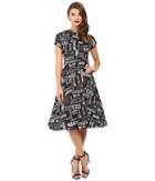 Unique Vintage - Cap Sleeve Cut Out Swing Dress