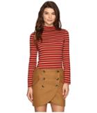 Laveer - Striped Long Sleeve Turtleneck Top