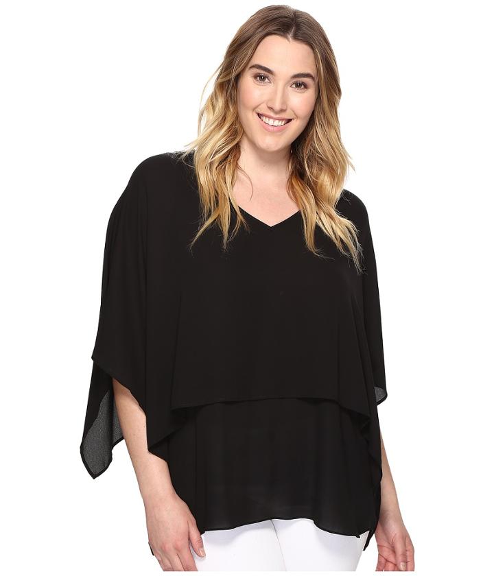 Karen Kane Plus - Plus Size Double Layer V-neck Top