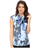 Calvin Klein - Sleeveless Printed Top W/ Knot Neck