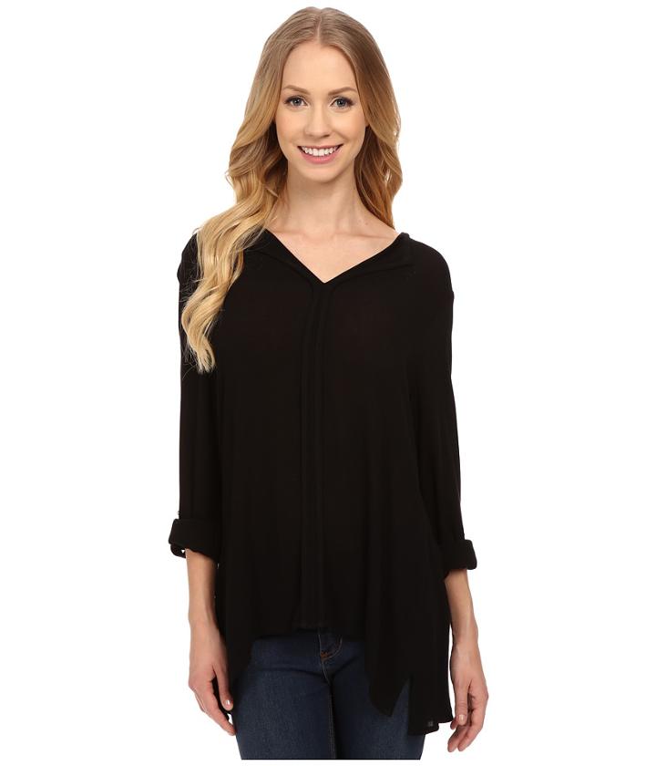 Bobeau - Pleat Back Woven Blouse