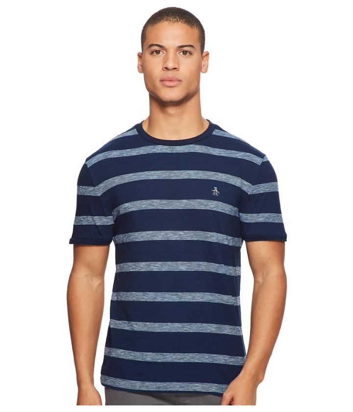 Original Penguin - Short Sleeve Indigo Auto Stripe Tee