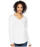 Dylan By True Grit - Soft Slub Long Sleeve V-neck Tee With Rib Detail