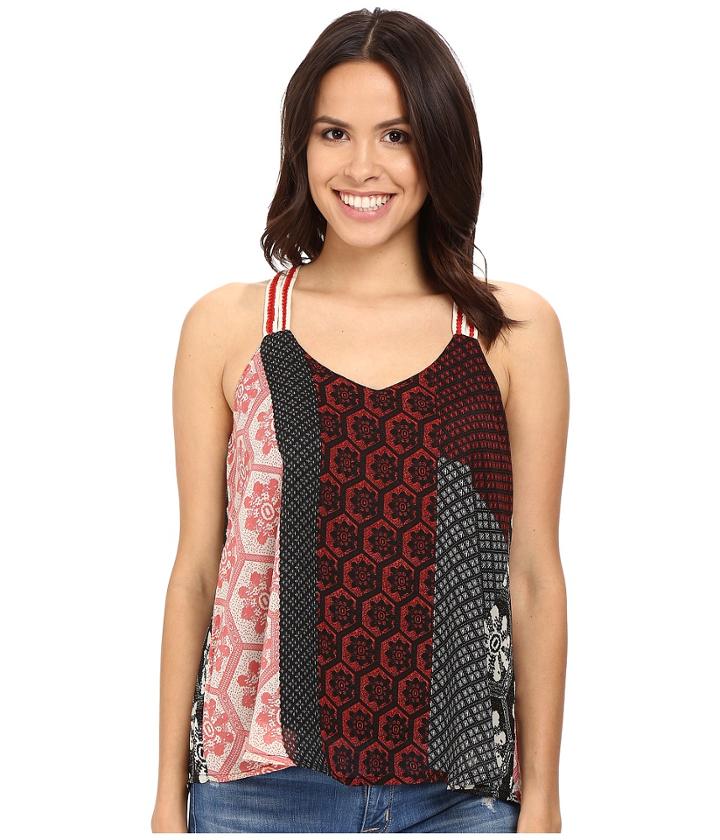 Brigitte Bailey - Dailia Spaghetti Strap Patchwork Tank Top