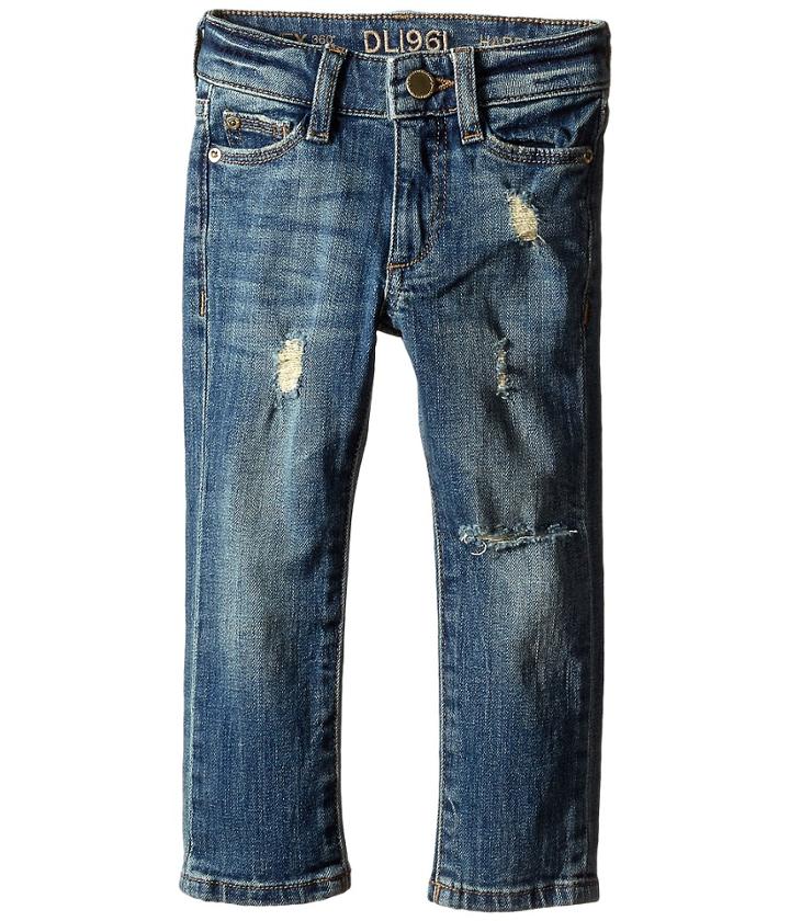 Dl1961 Kids - Harper Boyfriend Unstitched Cuffed Jeans In Meerkat