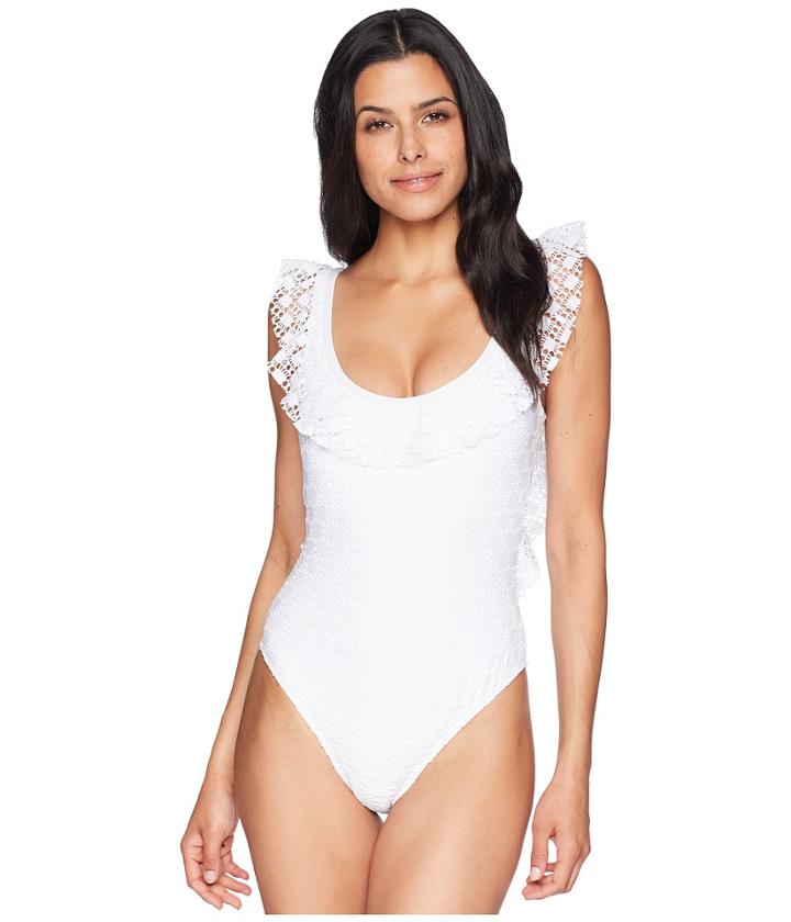 Kenneth Cole - Lacy Days Ruffle U-neck One-piece