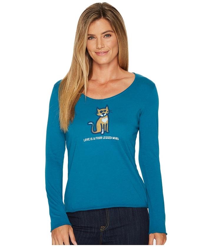 Life Is Good - Four Legged Word Long Sleeve Smooth Tee