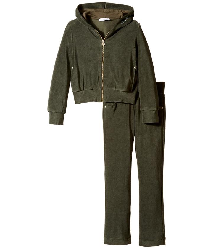 Versace Kids - Velour Track Suit W/ Embellished Medusa Logo