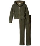Versace Kids - Velour Track Suit W/ Embellished Medusa Logo