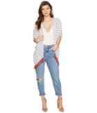 Jack By Bb Dakota - Clemens Saharan Geo Printed Crinkle Poly Vest With Cotton Fringe Trim