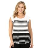 Calvin Klein Plus - Plus Size Varigated Stripe Shell