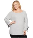 B Collection By Bobeau - Plus Size Jessa Tie Sleeve Cozy Top