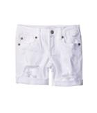 7 For All Mankind Kids - Five-pocket Bermuda Roll Cuff Shorts In Destructed White