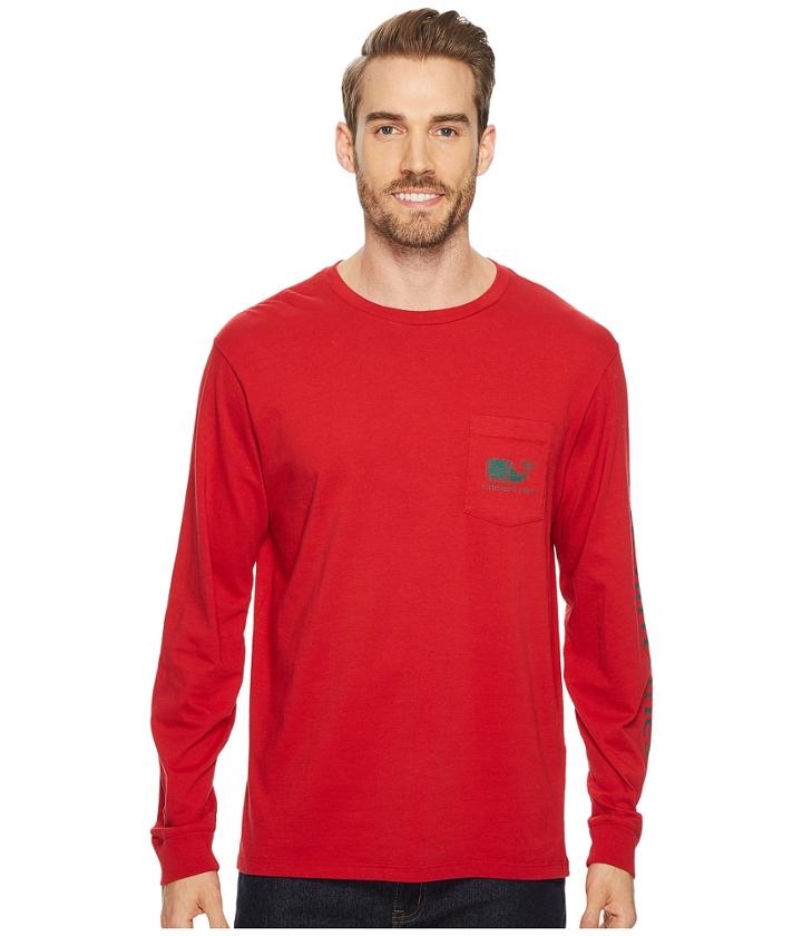Vineyard Vines - Long Sleeve Vintage Whale Fill Pocket Tee