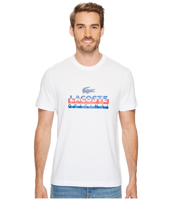 Lacoste - Short Sleeve Graphic Jersey Tee With Printed Lacoste Logo