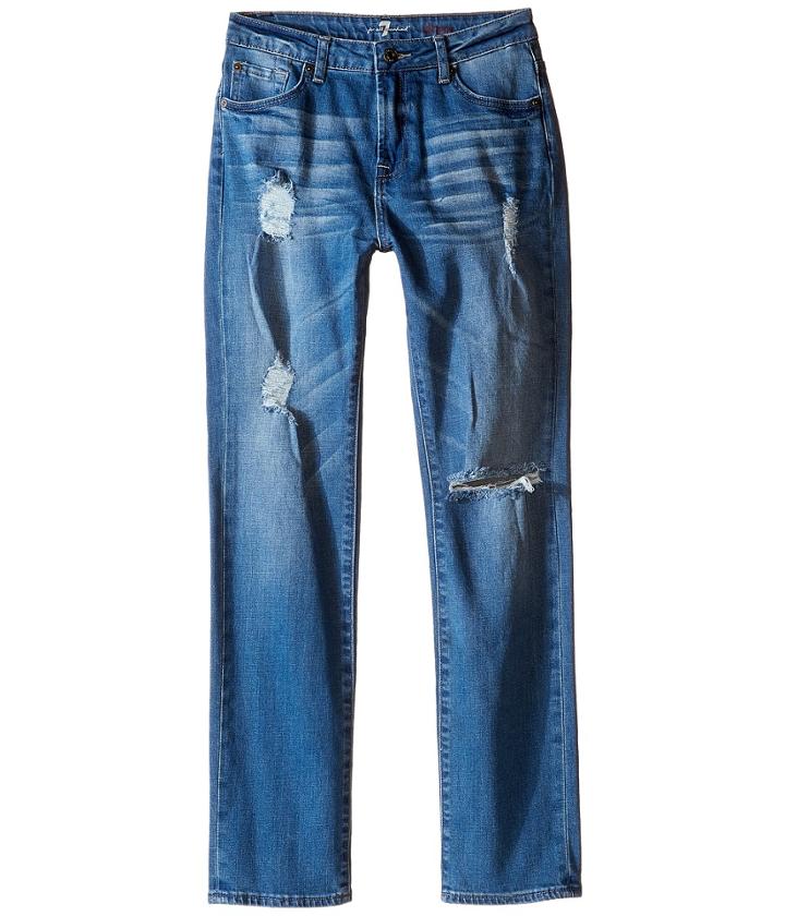 7 For All Mankind Kids - Slimmy Slim Straight Stretch Denim Jeans In Eastern Light