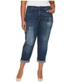 Nydj Plus Size - Plus Size Boyfriend Jeans With Laser Shadow Patch And Embroidery In Horizon