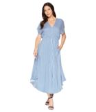 Hale Bob - Toe The Line Rayon Twill Flutter Stripe Maxi