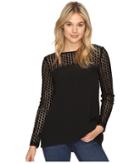 Kensie - Smooth Stretch Crepe Top With Lace Detail Ksnk4240
