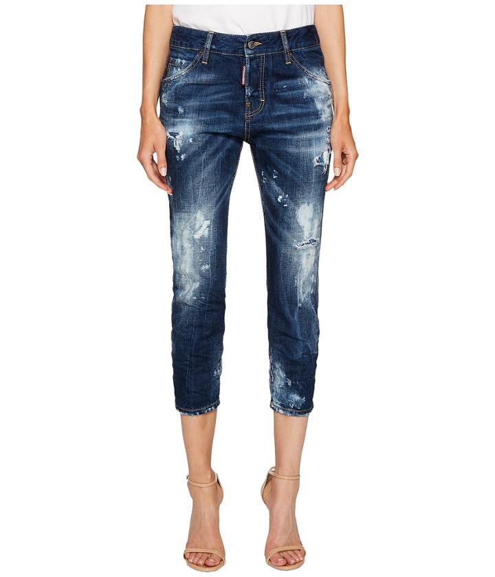 Dsquared2 - Baker Wash Cool Girl Cropped Jeans In Blue