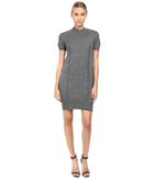 Vera Wang - Short Sleeve Knit Dress W/ Tulle Back