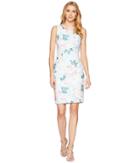 Calvin Klein - Printed Sheath W/ Pearls At Neck