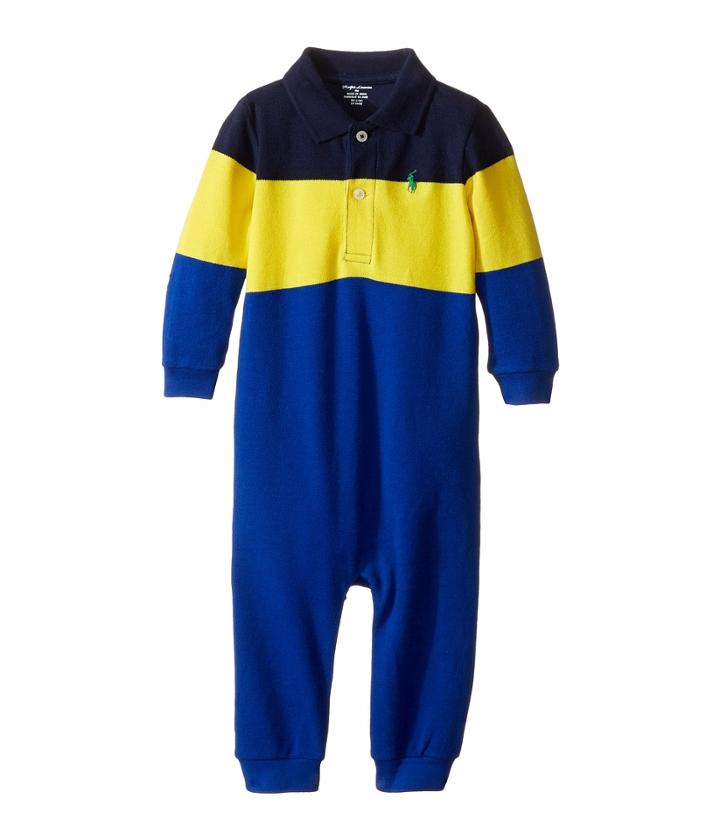 Ralph Lauren Baby - Yarn-dyed Mesh Polo One-piece Coveralls