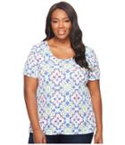 Extra Fresh By Fresh Produce - Plus Size Tile Play Luna Top