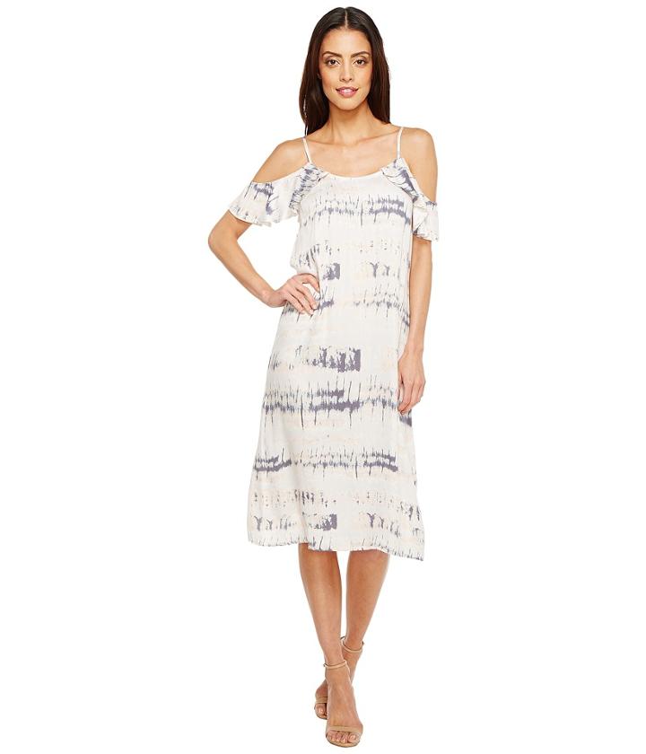 Michael Stars - Shibori Print Flounce Sleeve Slip Dress