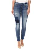 7 For All Mankind - Ankle Skinny W/ Clean Patches In Light Patched Denim