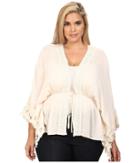 Christin Michaels - Plus Size Adia Crochet Detail Top