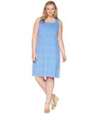 Extra Fresh By Fresh Produce - Plus Size Mosaic Shells Square Neck Dress