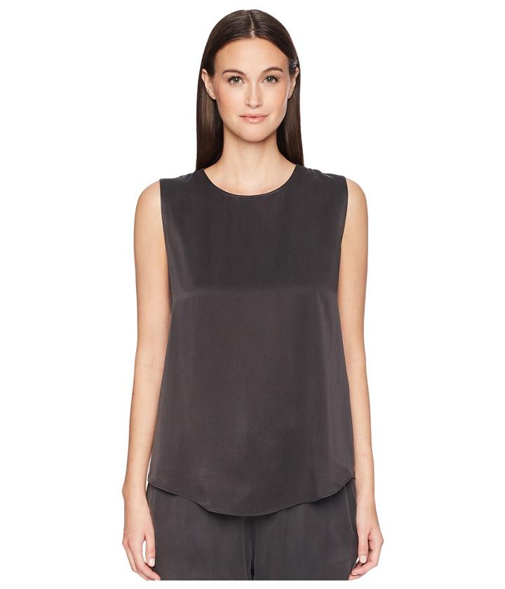 Eileen Fisher - Silk Charmeuse Shirttail Shell Top